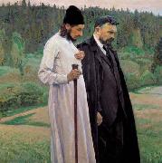 Mikhail Nesterov Philosophers depicts Symbolist thinkers Pavel Florensky and Sergei Bulgakov oil painting reproduction